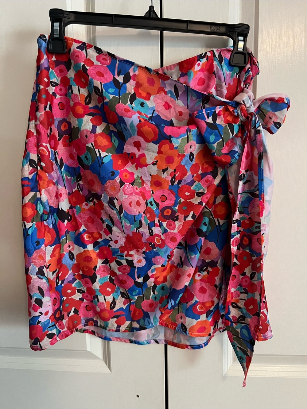 Floral Tie-Side Sarong Skirt in